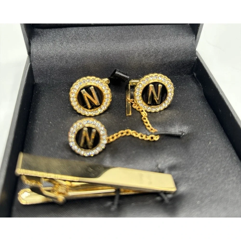 HAWSON Tie Clips, Cufflinks, Tie Tack &‎ Lapel Pins for Men-Suitable for N-4pcs
